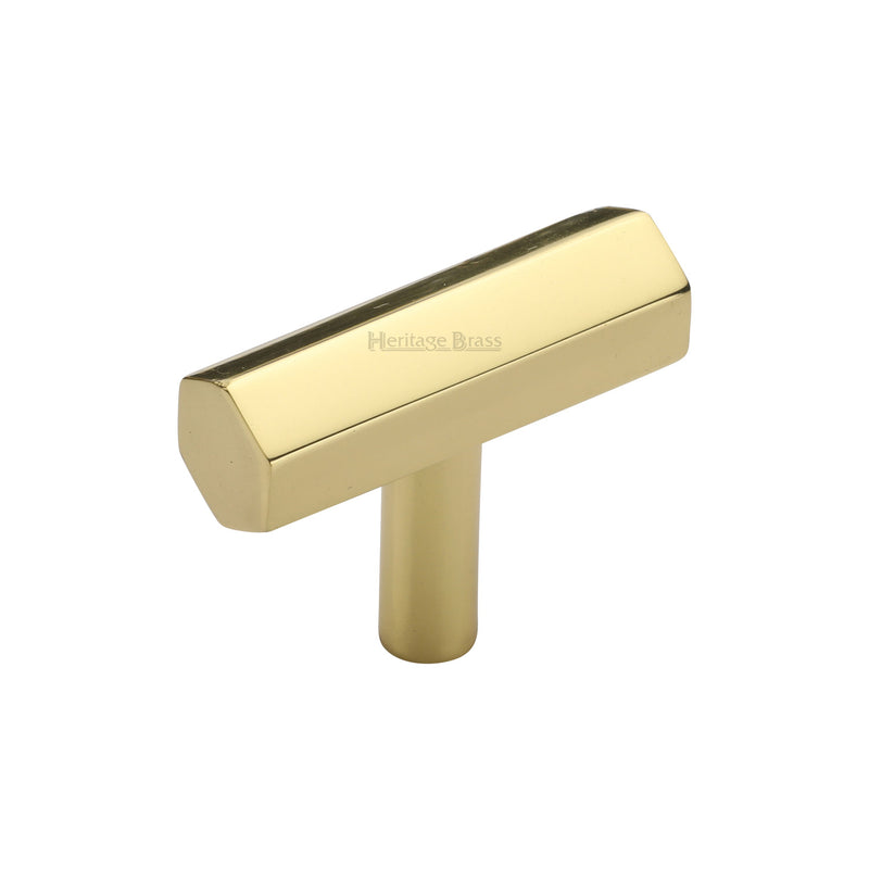Heritage Brass Hexagon T-Bar Cabinet Knob