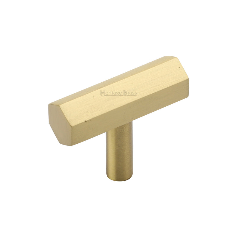 Heritage Brass Hexagon T-Bar Cabinet Knob