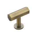 Heritage Brass Hexagon T-Bar Cabinet Knob with Rose