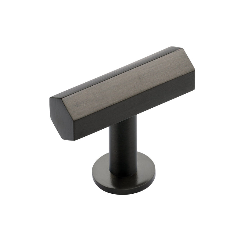 Heritage Brass Hexagon T-Bar Cabinet Knob with Rose
