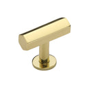 Heritage Brass Hexagon T-Bar Cabinet Knob with Rose