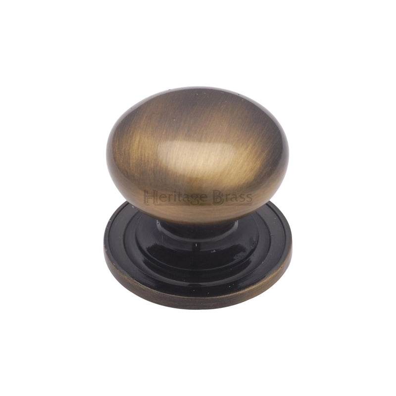 Heritage Brass Victorian Round Cabinet Knob with Base