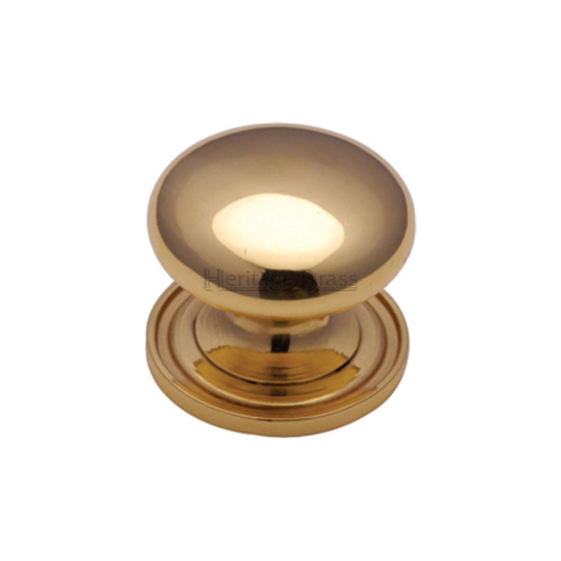Heritage Brass Victorian Round Cabinet Knob with Base