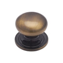 Heritage Brass Victorian Round Cabinet Knob with Base