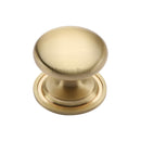 Heritage Brass Victorian Round Cabinet Knob with Base