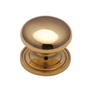 Heritage Brass Victorian Round Cabinet Knob with Base