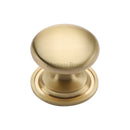 Heritage Brass Victorian Round Cabinet Knob with Base