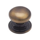 Heritage Brass Victorian Round Cabinet Knob with Base