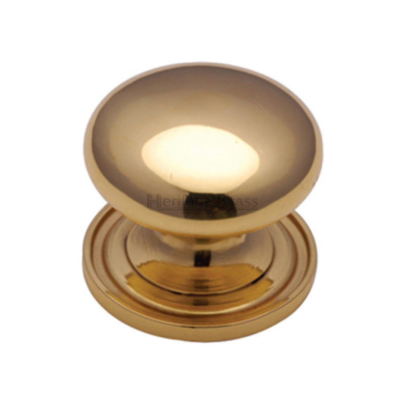Heritage Brass Victorian Round Cabinet Knob with Base