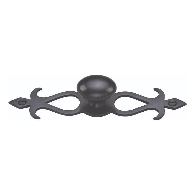 Heritage Brass Oval Cabinet Knob with Backplate