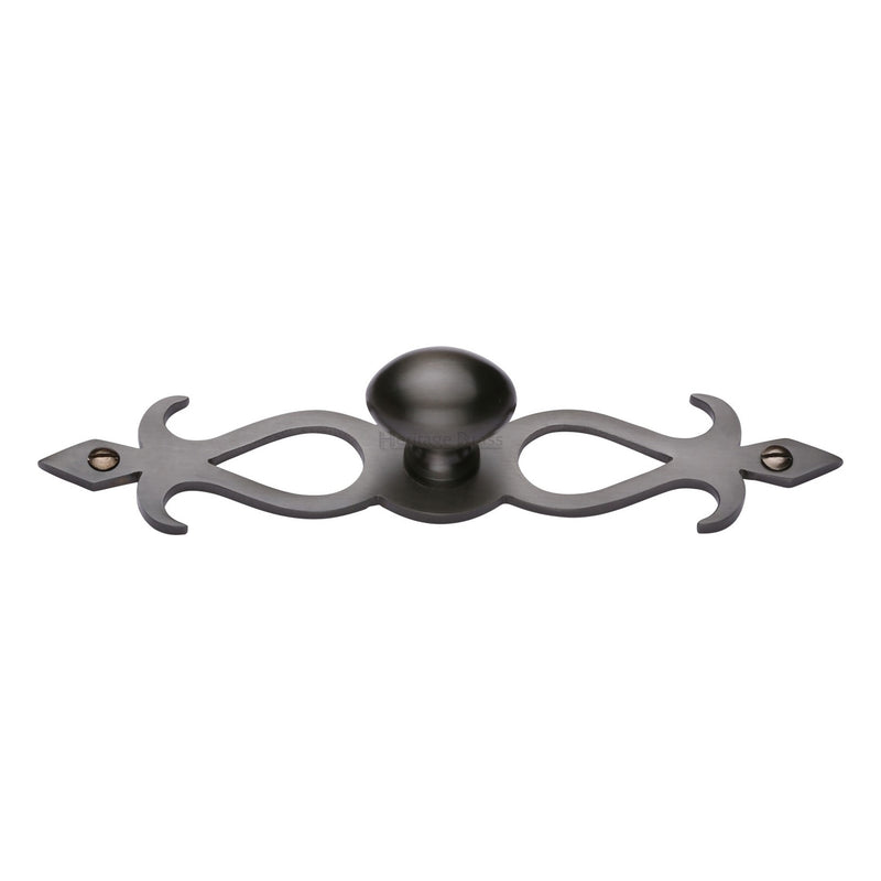 Heritage Brass Oval Cabinet Knob with Backplate