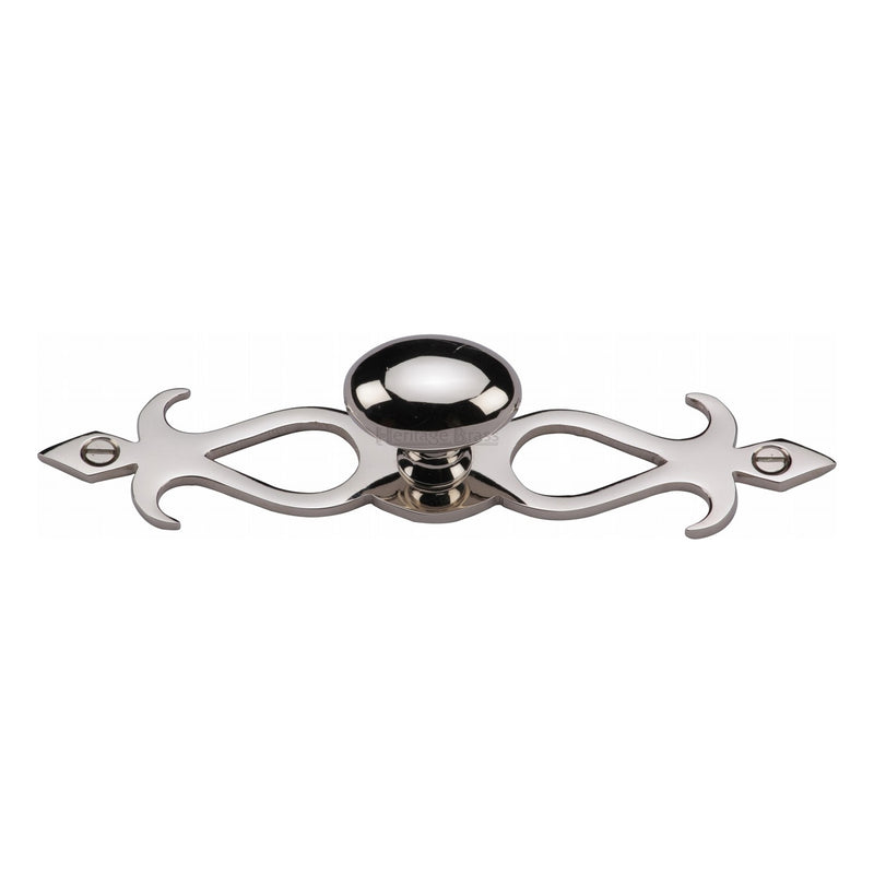 Heritage Brass Oval Cabinet Knob with Backplate