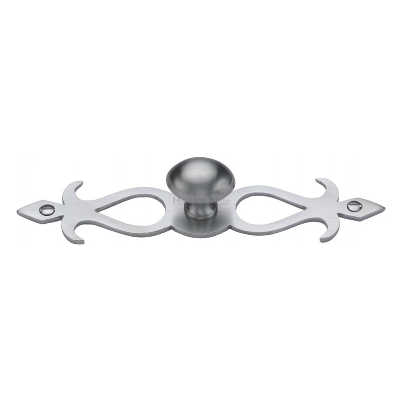Heritage Brass Oval Cabinet Knob with Backplate