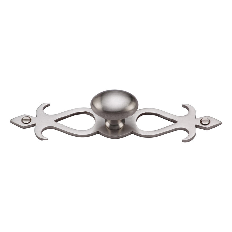 Heritage Brass Oval Cabinet Knob with Backplate