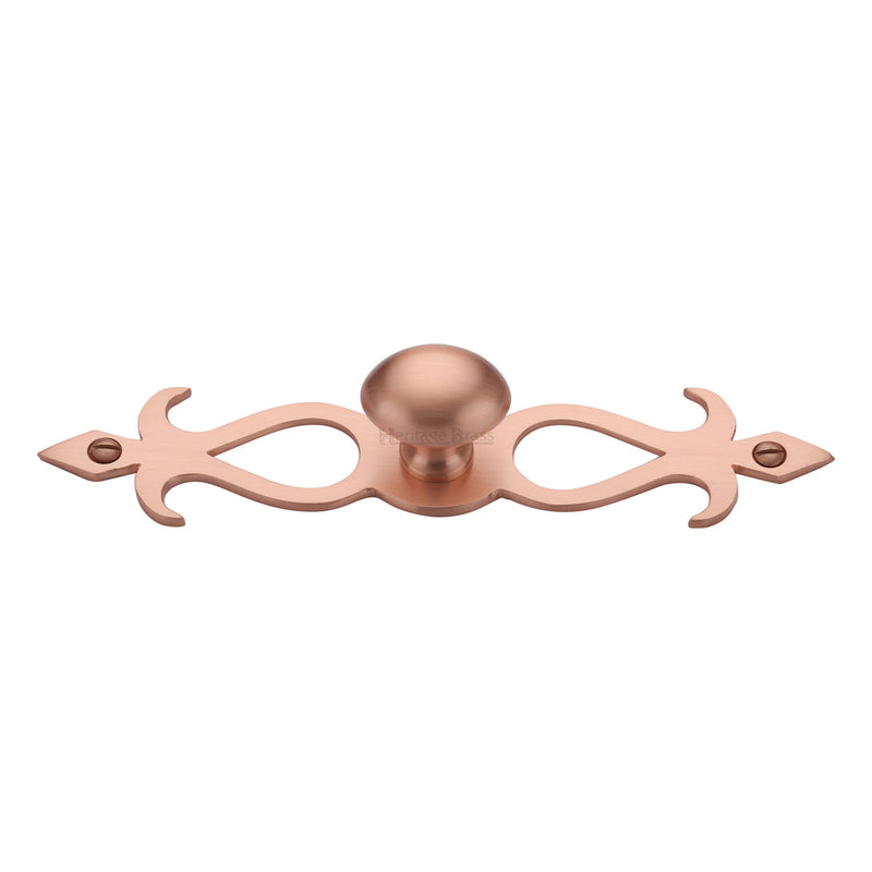 Heritage Brass Oval Cabinet Knob with Backplate