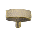 Heritage Brass Rectangular Hammered Cabinet Knob