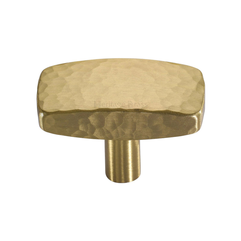 Heritage Brass Rectangular Hammered Cabinet Knob