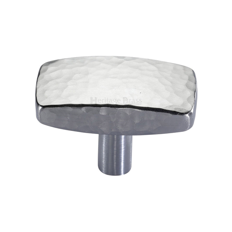 Heritage Brass Rectangular Hammered Cabinet Knob