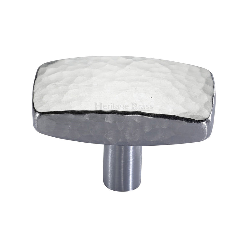 Heritage Brass Rectangular Hammered Cabinet Knob