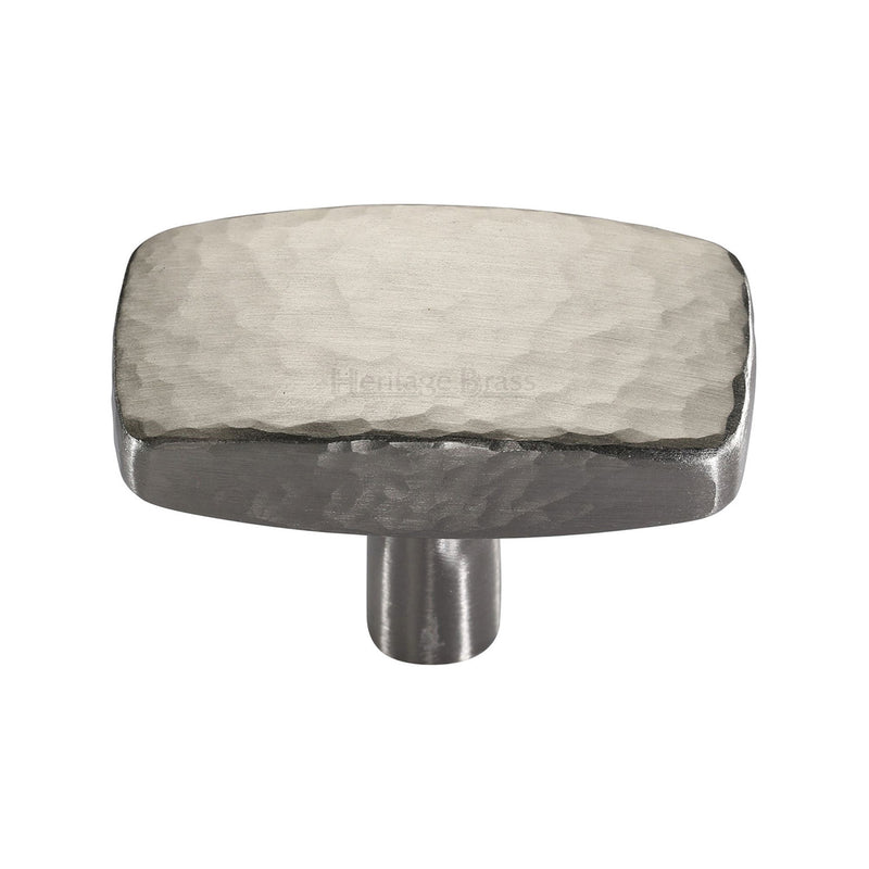 Heritage Brass Rectangular Hammered Cabinet Knob