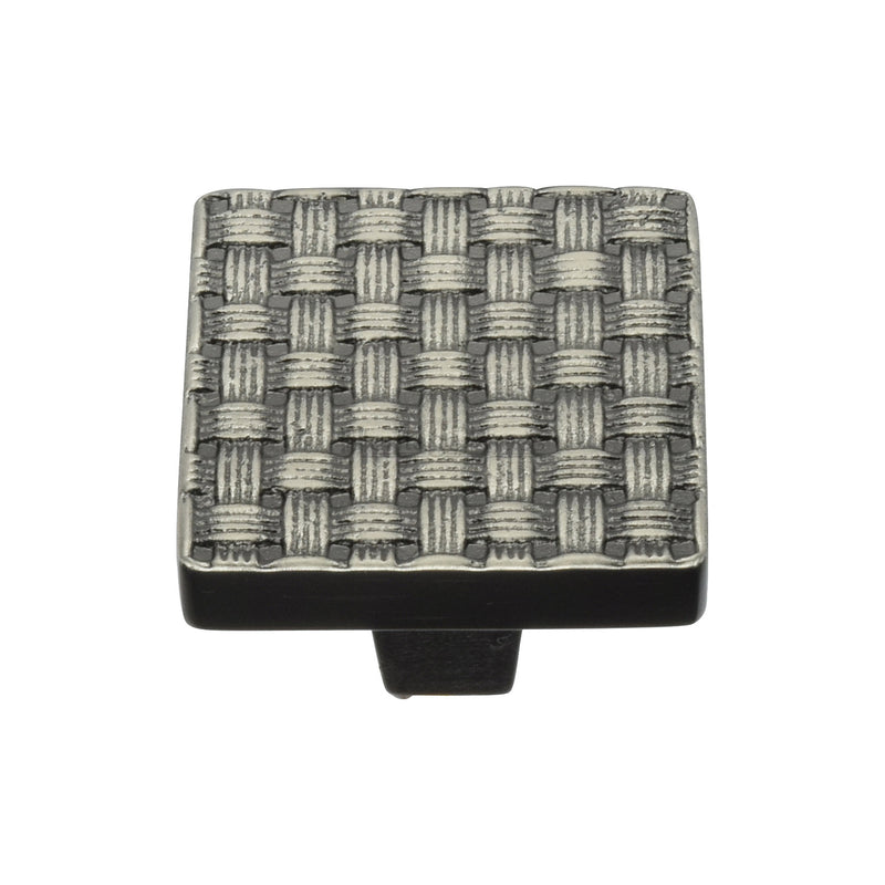 Heritage Brass Square Weave Cabinet Knob