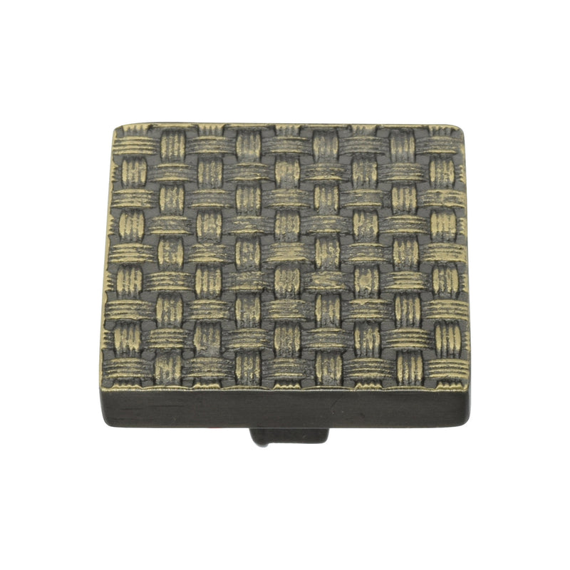 Heritage Brass Square Weave Cabinet Knob