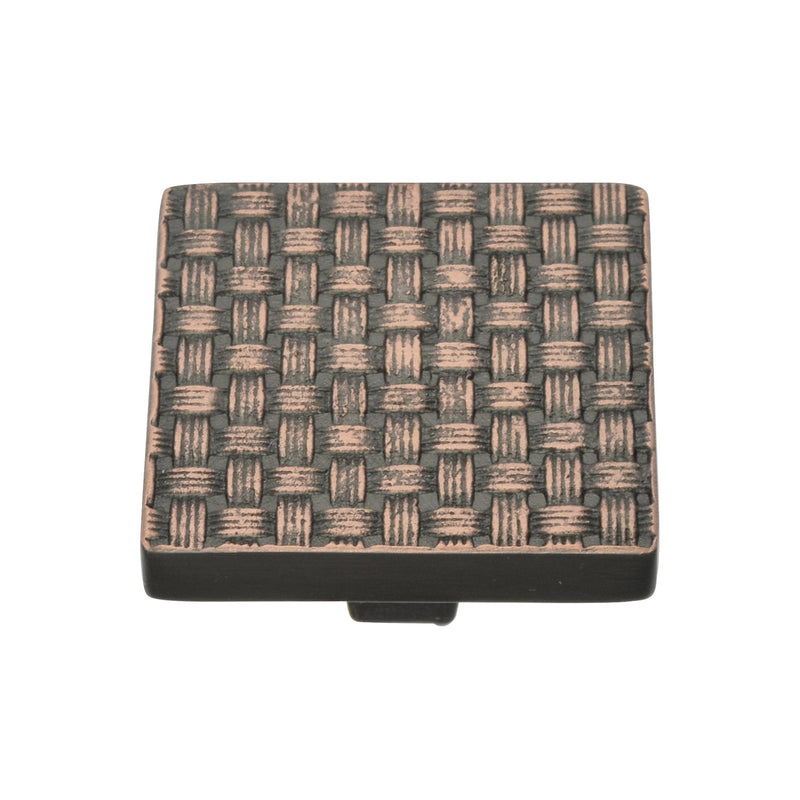 Heritage Brass Square Weave Cabinet Knob