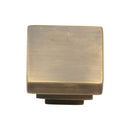 Heritage Brass Square Stepped Cabinet Knob