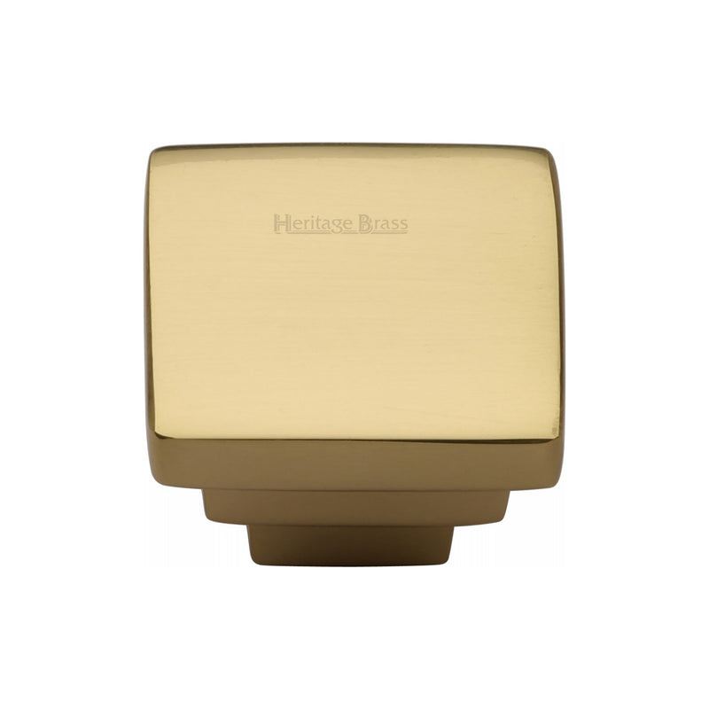 Heritage Brass Square Stepped Cabinet Knob