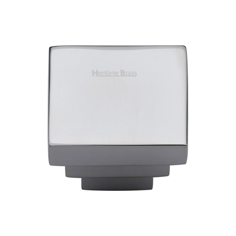 Heritage Brass Square Stepped Cabinet Knob
