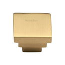Heritage Brass Square Stepped Cabinet Knob