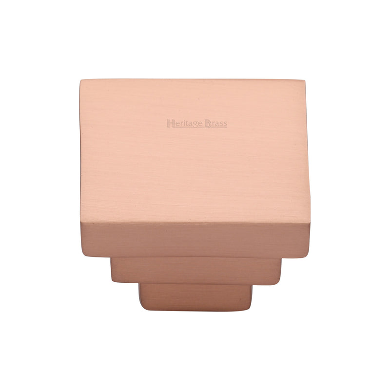 Heritage Brass Square Stepped Cabinet Knob