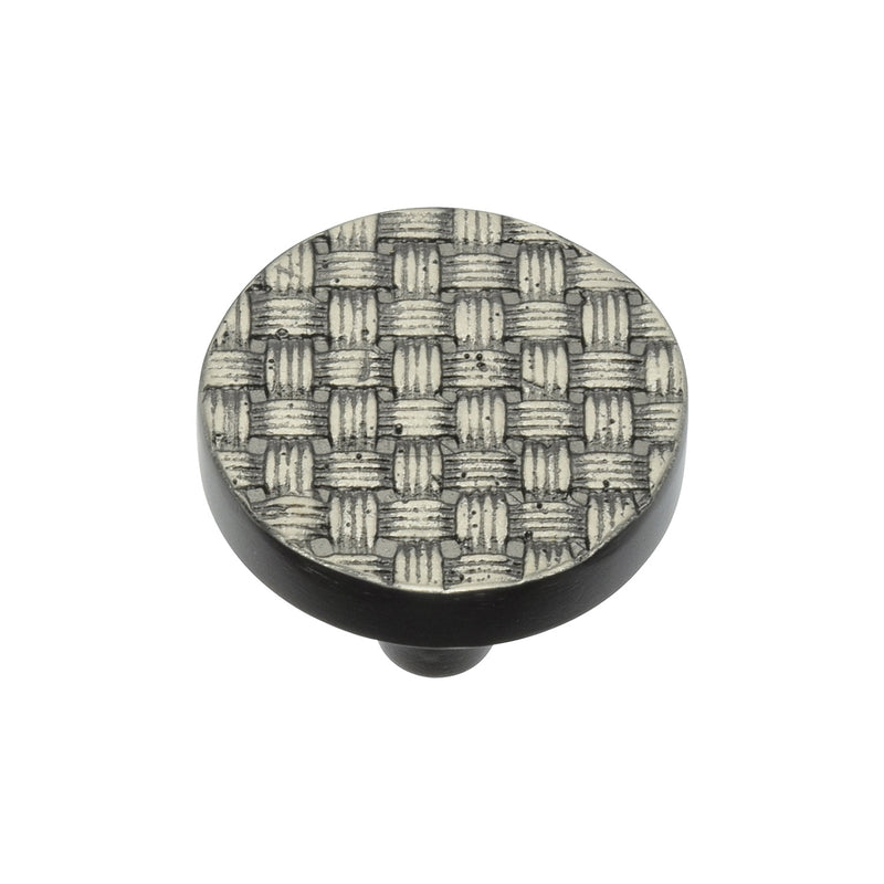 Heritage Brass Round Weave Cabinet Knob