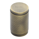 Heritage Brass Cylindric Knurled Cabinet Knob