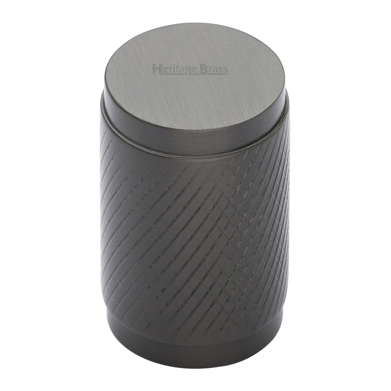 Heritage Brass Cylindric Knurled Cabinet Knob