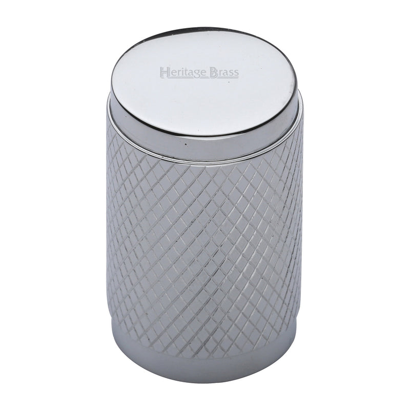 Heritage Brass Cylindric Knurled Cabinet Knob