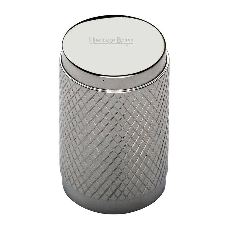 Heritage Brass Cylindric Knurled Cabinet Knob