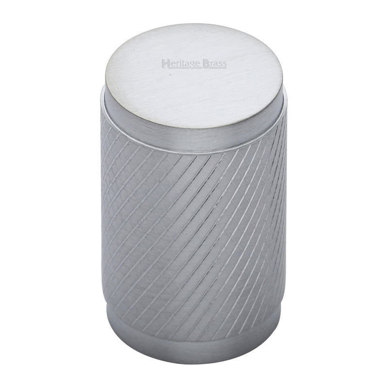 Heritage Brass Cylindric Knurled Cabinet Knob