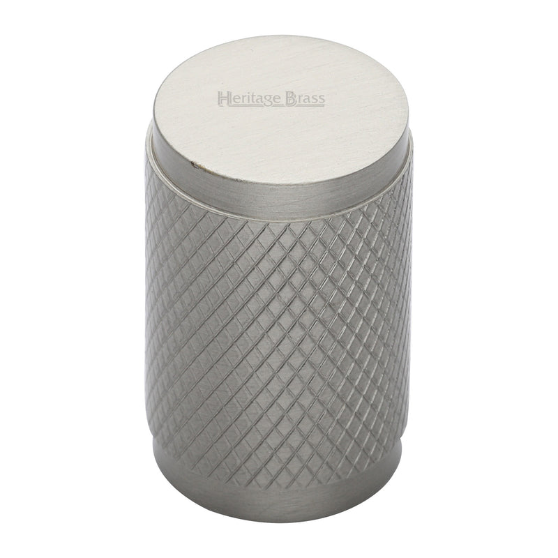 Heritage Brass Cylindric Knurled Cabinet Knob