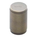 Heritage Brass Cylindric Ribbed Cabinet Knob