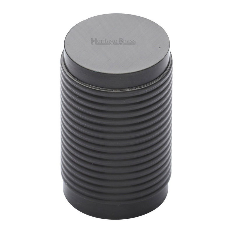 Heritage Brass Cylindric Ribbed Cabinet Knob