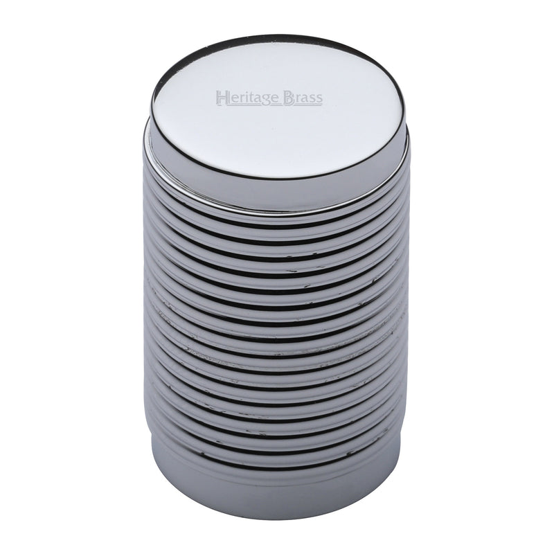 Heritage Brass Cylindric Ribbed Cabinet Knob