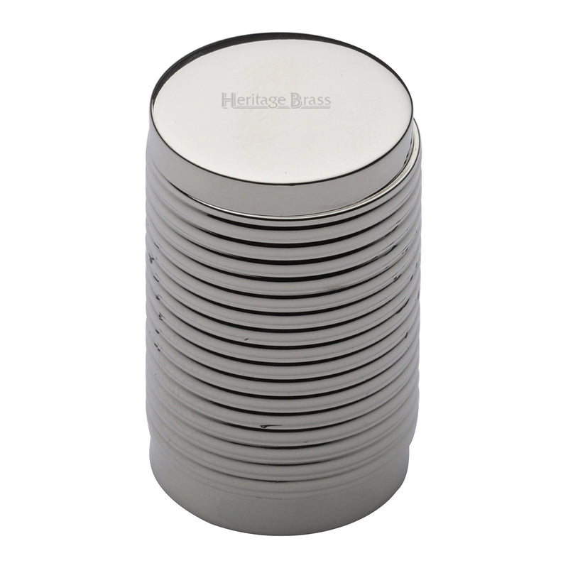 Heritage Brass Cylindric Ribbed Cabinet Knob
