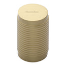 Heritage Brass Cylindric Ribbed Cabinet Knob