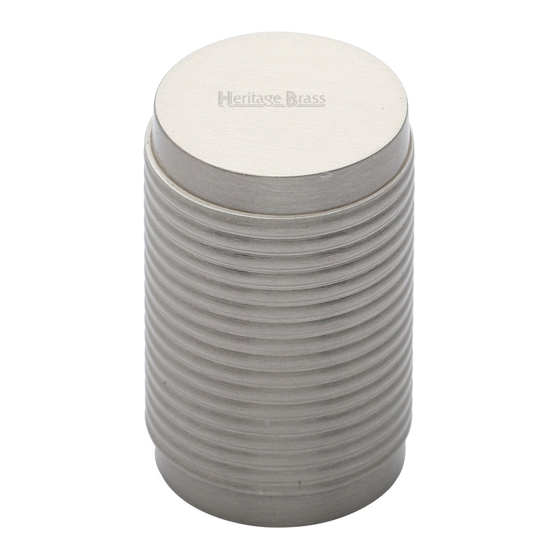 Heritage Brass Cylindric Ribbed Cabinet Knob