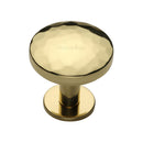 Heritage Brass Round Hammered Cabinet Knob with Rose