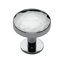 Heritage Brass Round Hammered Cabinet Knob with Rose