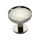 Heritage Brass Round Hammered Cabinet Knob with Rose