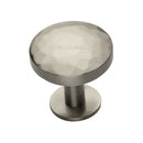 Heritage Brass Round Hammered Cabinet Knob with Rose
