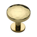 Heritage Brass Round Hammered Cabinet Knob with Rose